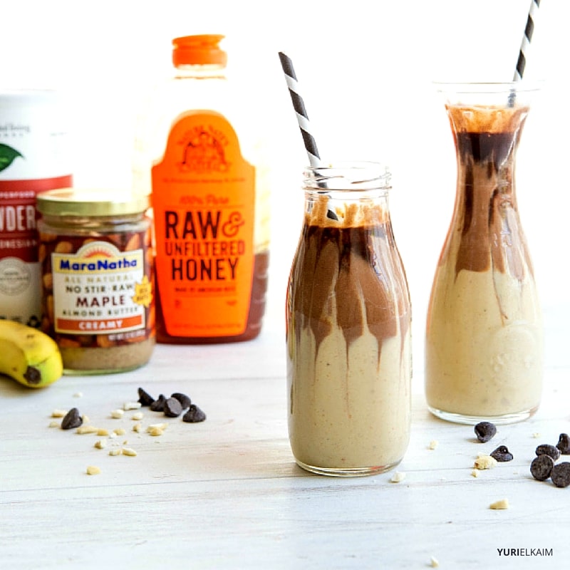 Almond Butter Cup Vegan Protein Smoothie Yuri Elkaim