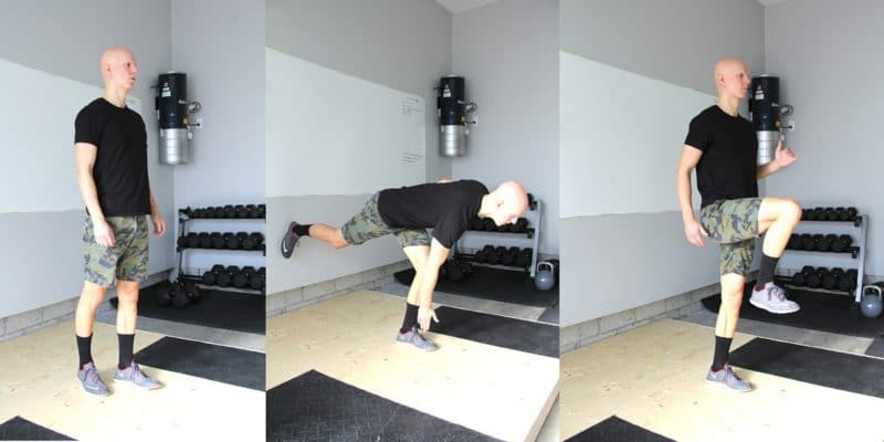 Best Glute Exercises - Toe Touch to Knee Drive Hold