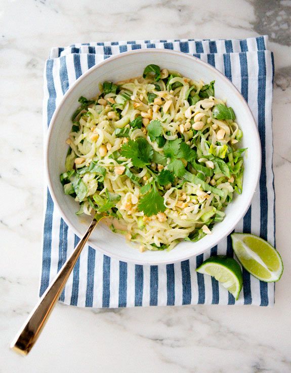 Helpful Raw Food Ideas and Tips Beginners Will Like-Cucumber Noodles With Peanut Sauce - A House in the Hills