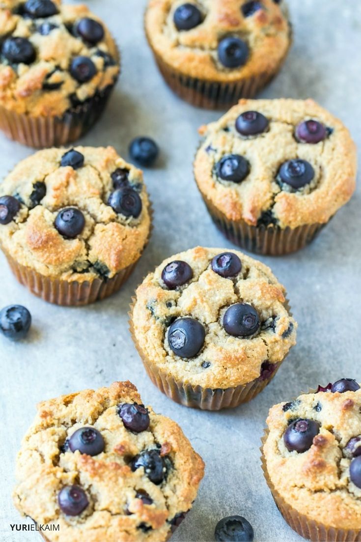 Paleo Blueberry Muffins (High in Protein)