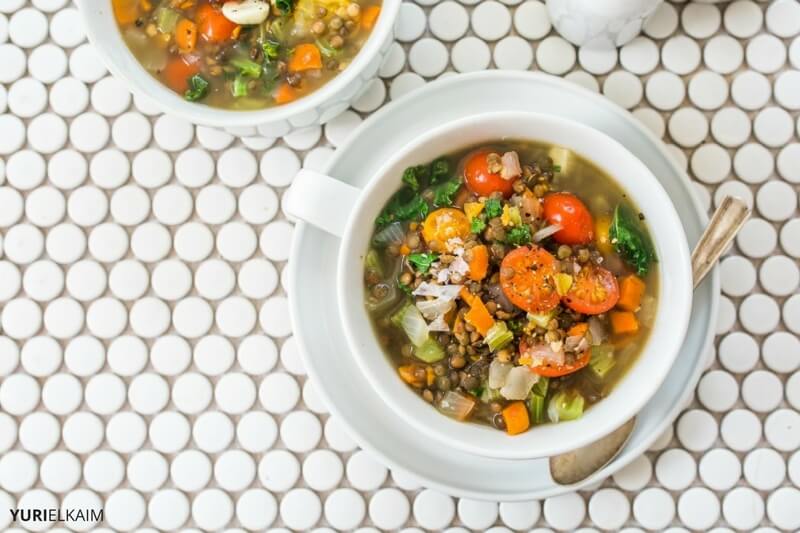 Easy Vegan Lentil Soup (Slow Cooker) | Yuri Elkaim