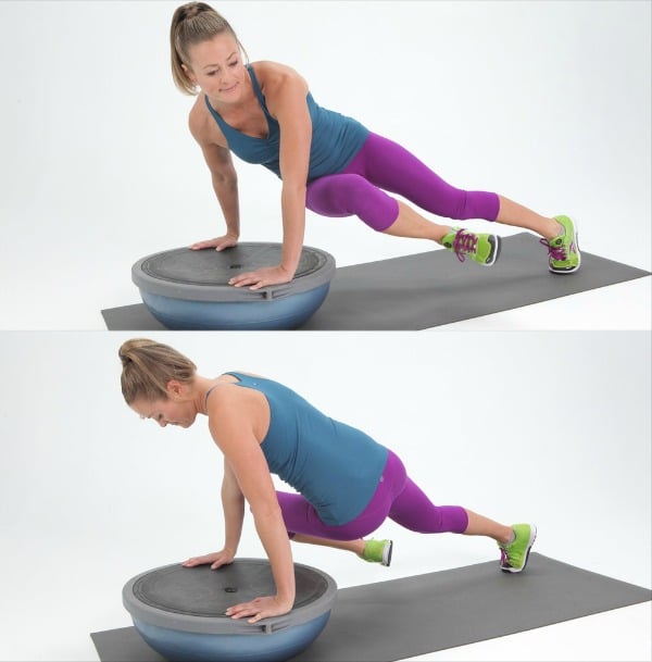 half yoga ball abs