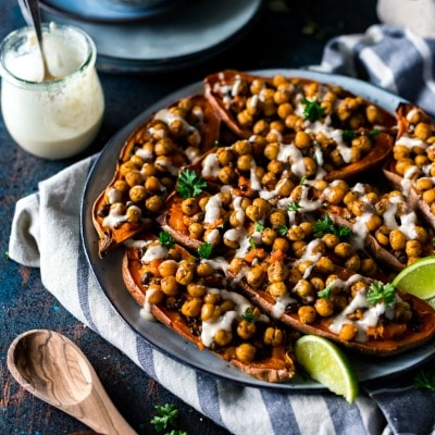 Moroccan-Chickpea-Stuffed-Double-Baked-Sweet-Potatoes Moroccan-Chickpea-Stuffed-Double-Baked-Sweet-Potatoes