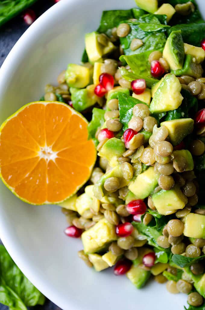 Avocado Lentil Salad via Give Recipe